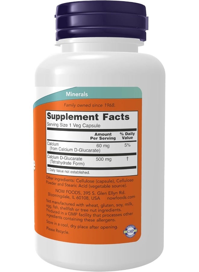 Now Foods - Calcium D-Glucarate Dietary Supplement - 90 Veg Capsules - Image 1