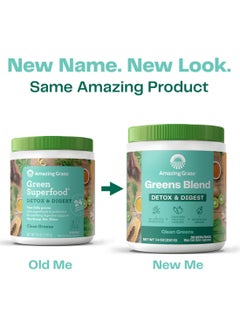 Amazing Grass Greens Blend Detox & Digest Clean Greens 7.4 oz, Packaging May Vary  - Image 2