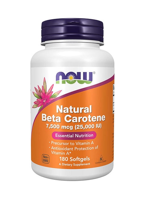 Natural Beta Carotene, 7,500 mcg (25,000 IU), 180 Softgels