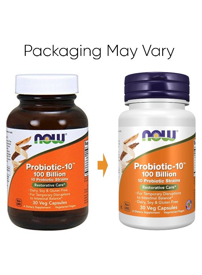Now Foods Probiotic-10, 100 Billion, 30 Veg Capsules Packaging May Vary  - Image 2