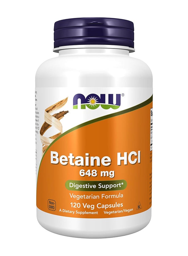 ناو فودز مكمل غذائي من هيدروكلوريد البيتين 648 مجم - 120 كبسولة - Image 1