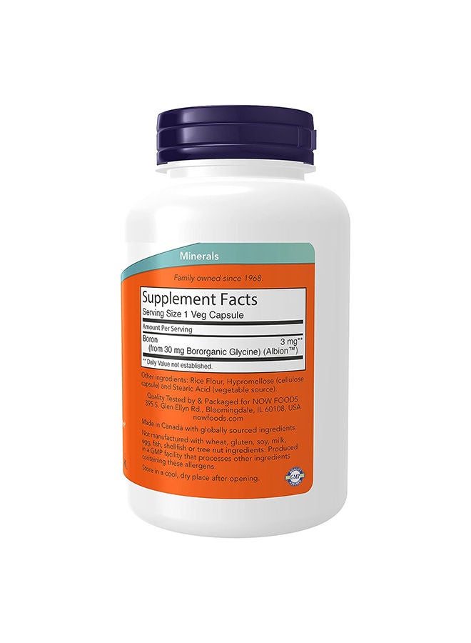 Now Foods Boron Dietary Supplement 3mg - 250 Capsules - Image 2