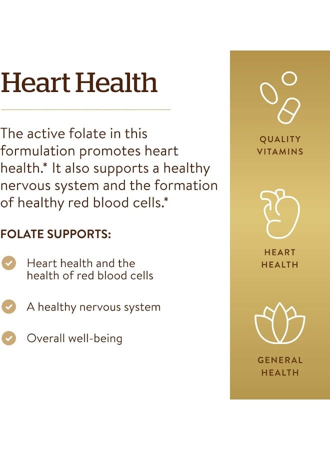 Solgar Folate (Metafolin) 1000 Mcg - 120 Tablets - Image 4