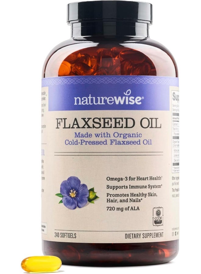 NatureWise Flaxseed Oil, 240 Softgels - Image 1