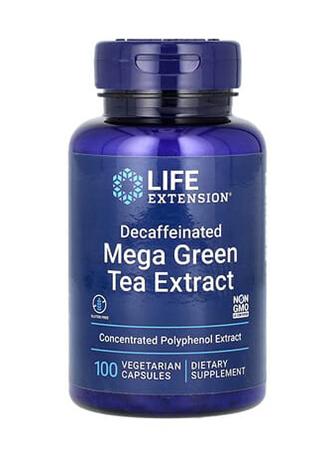 لايف إكستنشن مكمل غذائي ميجا بخلاصة الشاي الأخضر خالٍ من الكافيين - 100 كبسولة - Image 1