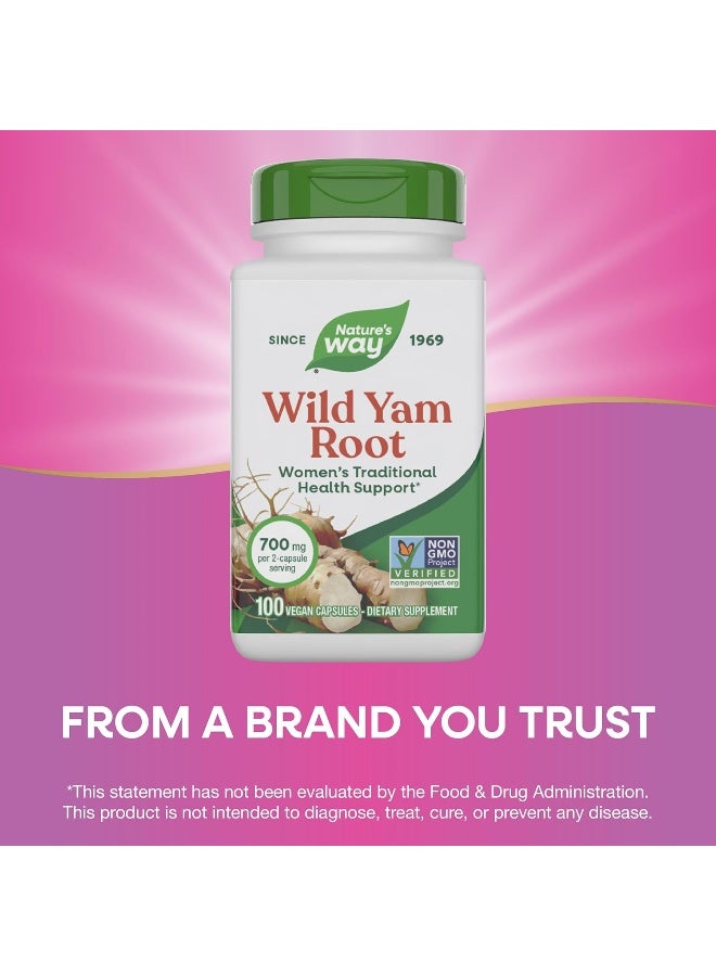 Nature's Way Wild Yam Root Dietary Supplement 100 Capsules - Image 3