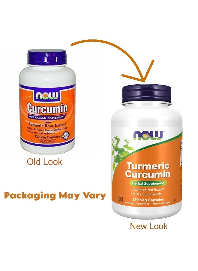 Now Foods - (Pack of 2)Turmeric Curcumin, Herbal Supplement, 2x120 Veg Capsules Packaging May Vary - Image 1