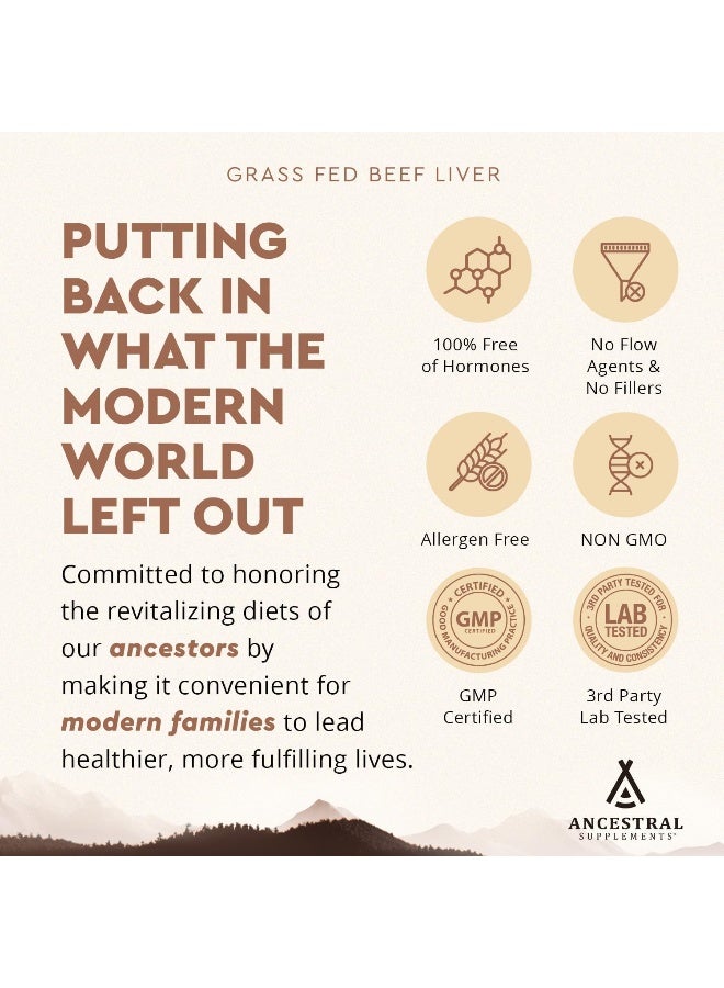 Ancestral Supplements Grass Fed Beef Liver, 500mg - 180 Capsules - Image 5