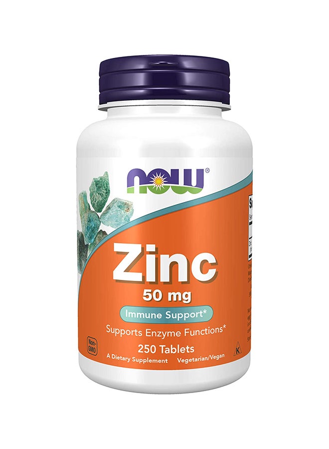 Now Foods - Zinc 50 Mg Dietary Supplement 250 Tablets - Image 1