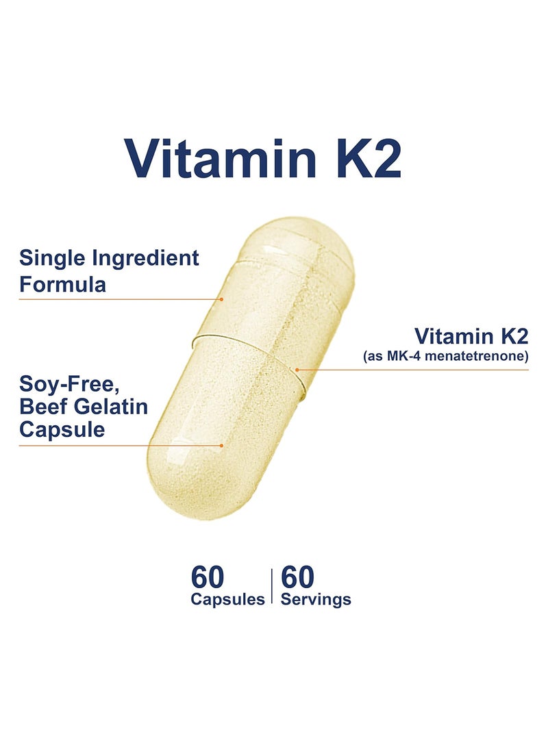 Carlson Vitamin K2 5mg Dietary Supplement - 60 Capsules - Image 4