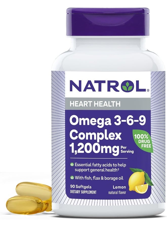 NATROL - Omega 3-6-9 Complex Dietary Supplement - 90 Softgels - Image 1
