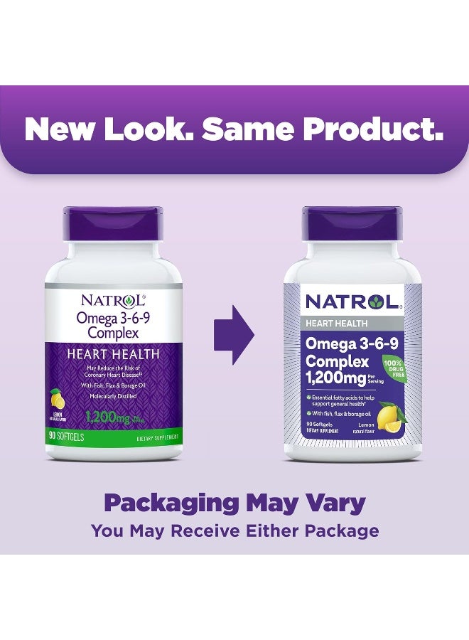 NATROL - Omega 3-6-9 Complex Dietary Supplement - 90 Softgels - Image 1