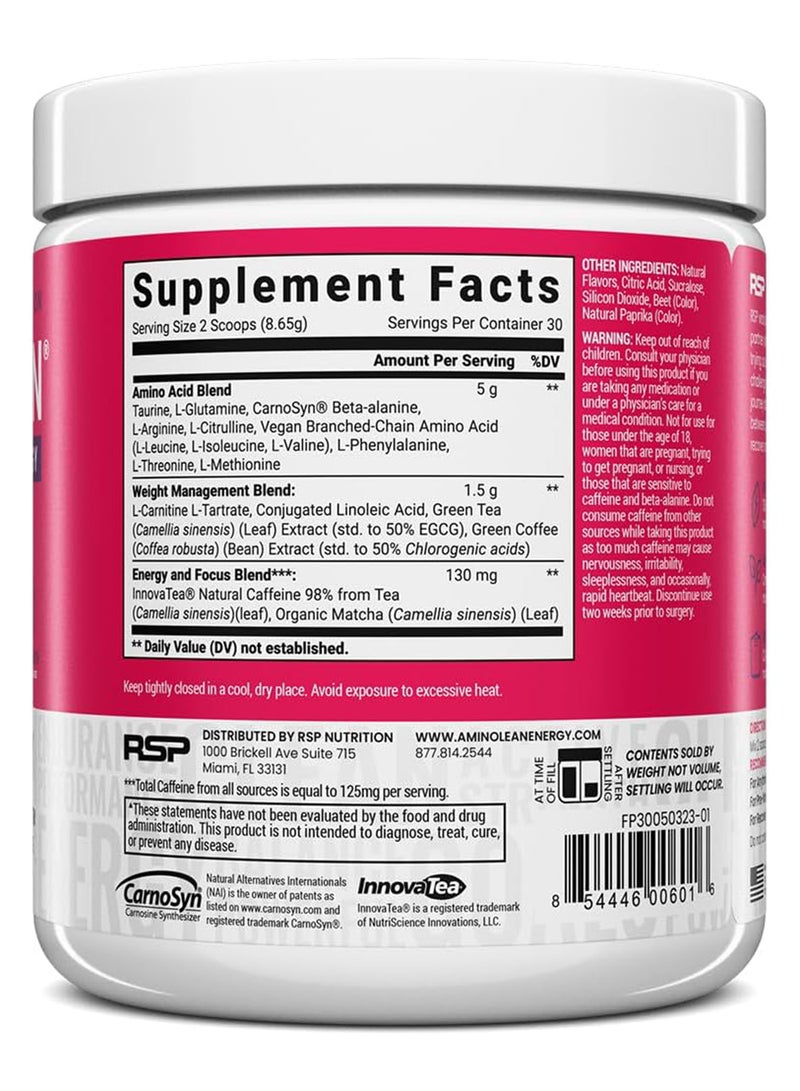 RSP Nutrition - AminoLean Energy, Weight Management Mental Focus, 9.15 oz - Image 1