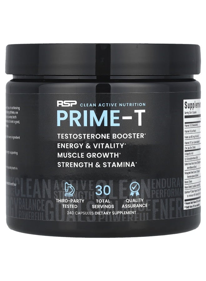 RSP Nutrition Prime-T Muscle Growth 240 Capsules Packaging May Vary  - Image 1