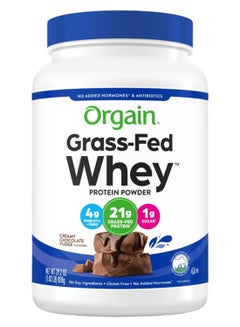 Orgain Whey Protein Powder, Creamy Chocolate Fudge - 21G Grass-Fed(1.82Lb)  - Image 1
