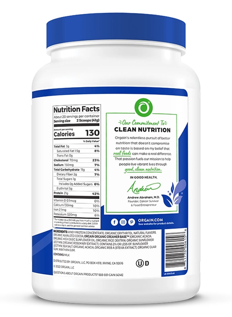 Orgain Whey Protein Powder, Creamy Chocolate Fudge - 21G Grass-Fed(1.82Lb) - Image 2
