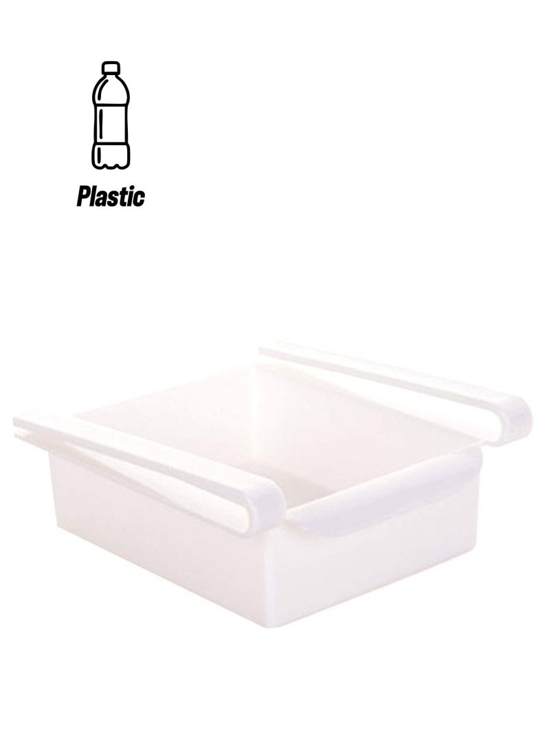 Multifunction Drawer Fridge Storage Box White 7x16x16.5cm - Image 1