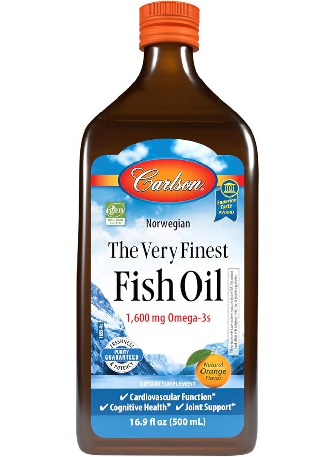 كارلسون أفضل مكمل غذائي لزيت السمك 1,600 ملغ، 16.9 أونصة سائلة (500 مل) - Image 1