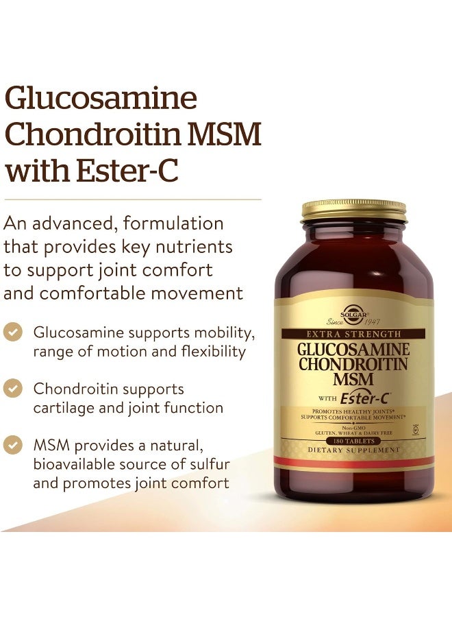 Solgar - Glucosamine Chondroitin MSM with Ester-C, 180 Tablets - Image 1