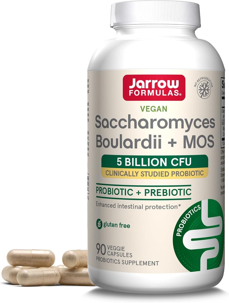 jarrow formulas Pack Of 3 Saccharomyces Boulardii + MOS Probiotic Supplement - 90 Capsules - Image 1