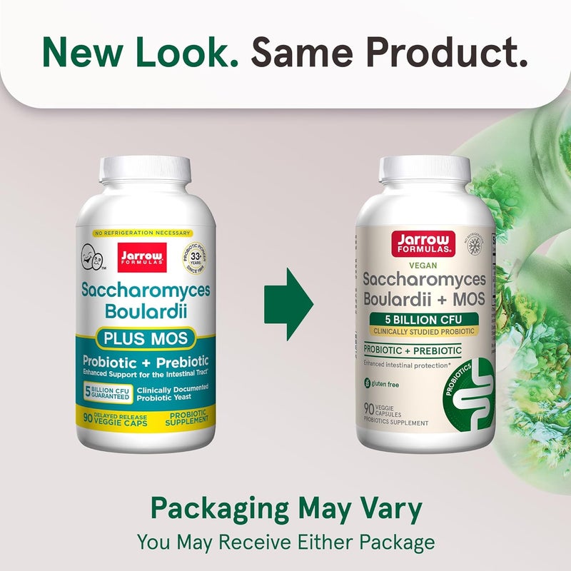 jarrow formulas Pack Of 3 Saccharomyces Boulardii + MOS Probiotic Supplement - 90 Capsules - Image 2