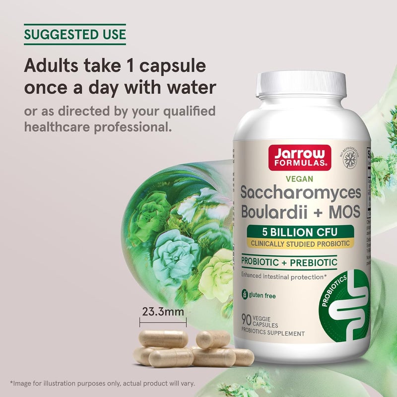 jarrow formulas Pack Of 3 Saccharomyces Boulardii + MOS Probiotic Supplement - 90 Capsules - Image 5