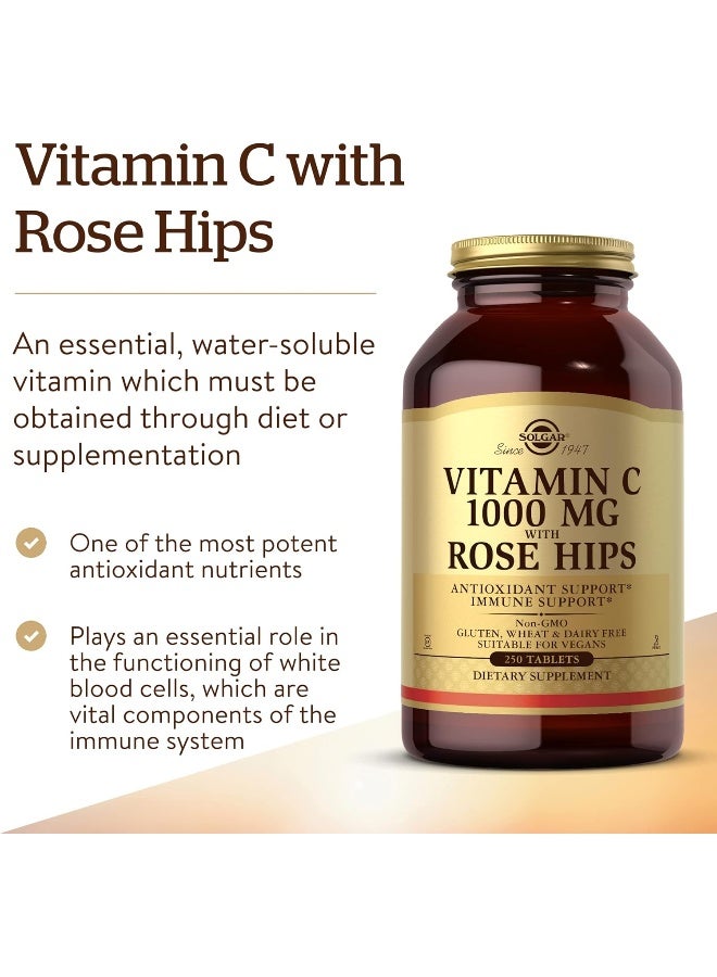 Solgar Dietary Supplement Vitamin C 1000Mg With Rose Hips 250 Tablet - Image 3