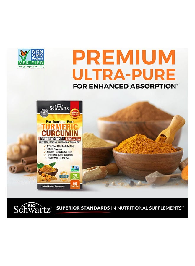 BioSchwartz - Turmeric Curcumin 1500mg Dietary Supplement - 90 Capsules - Image 1