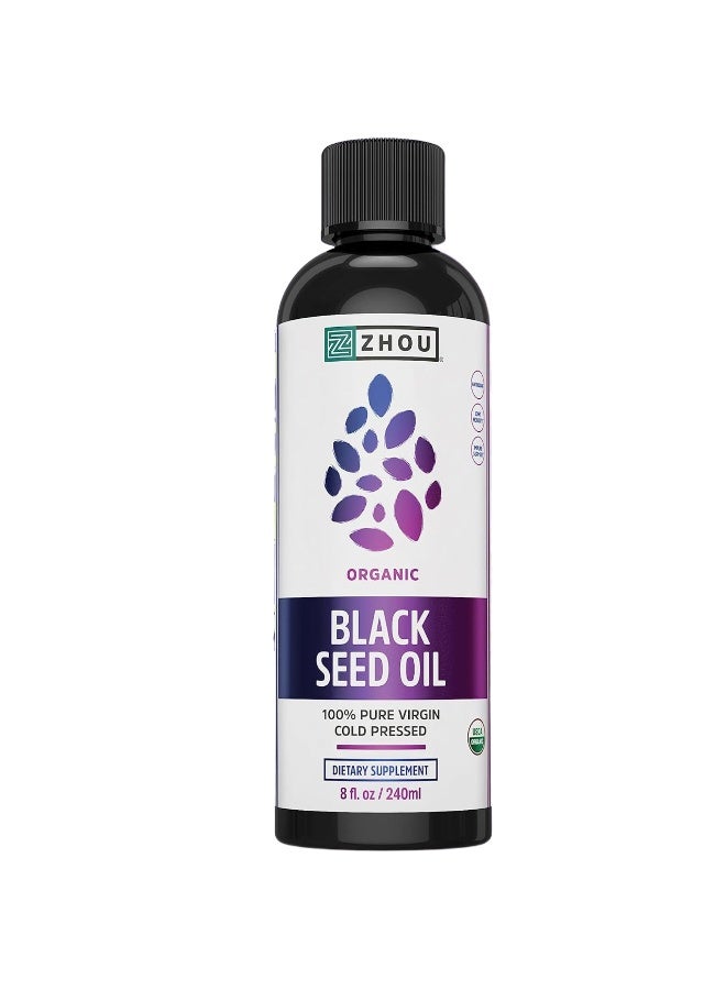 Zhou Nutrition Organic Black Seed Oil, 8 fl. oz Packaging May Vary  - Image 1