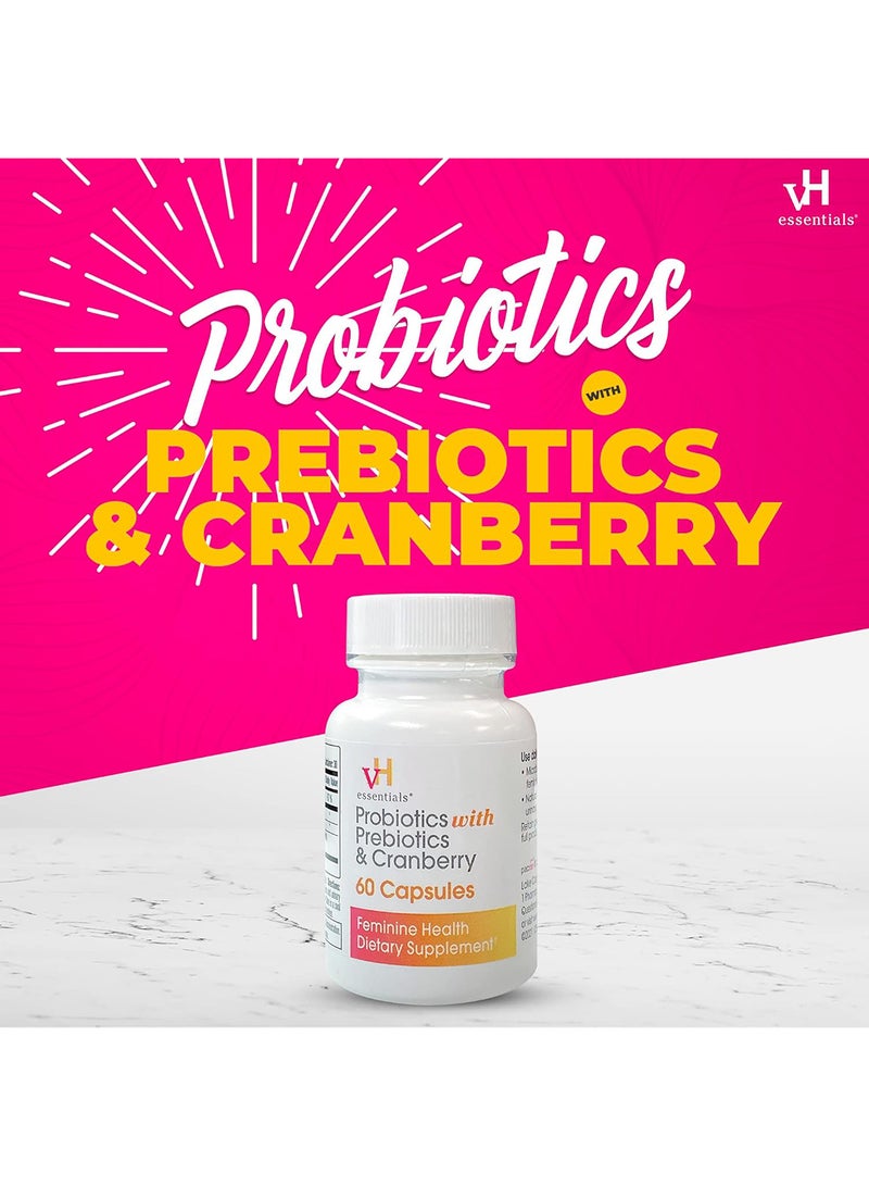 vH Essentials Probiotics with Prebiotics and Cranberry 60 Capsules  - Image 4