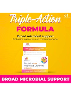 vH Essentials Probiotics with Prebiotics and Cranberry 60 Capsules  - Image 5