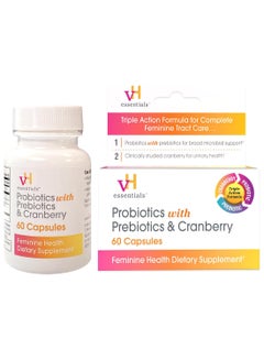 vH Essentials Probiotics with Prebiotics and Cranberry 60 Capsules  - Image 3