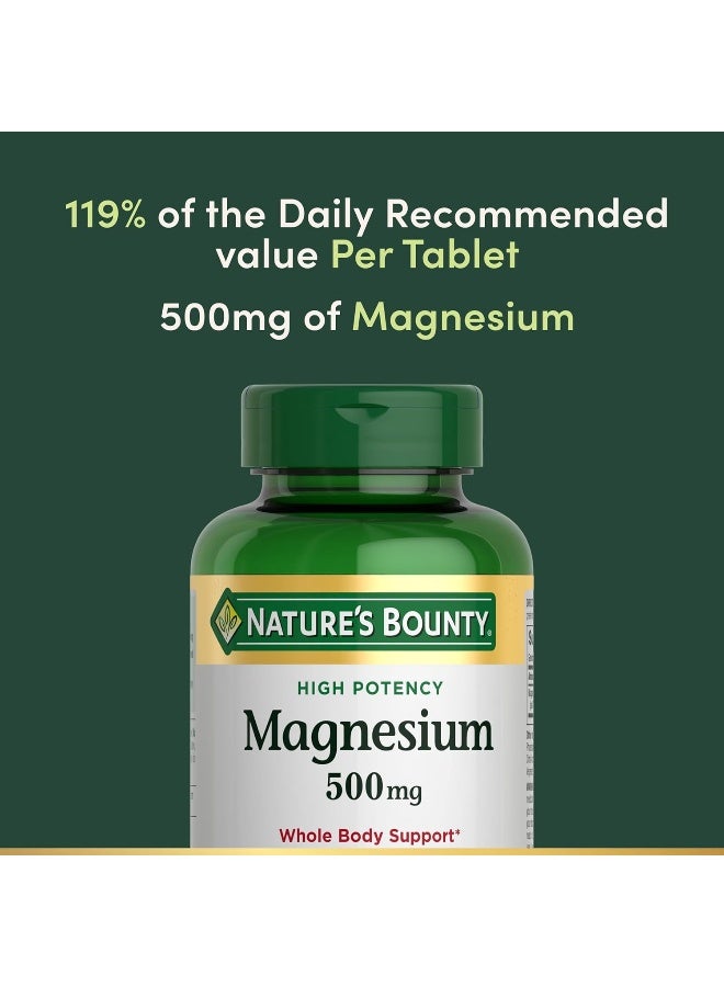 NATURE'S BOUNTY High Potency Magnesium 500mg, 200 Coated Tablets  - Image 5