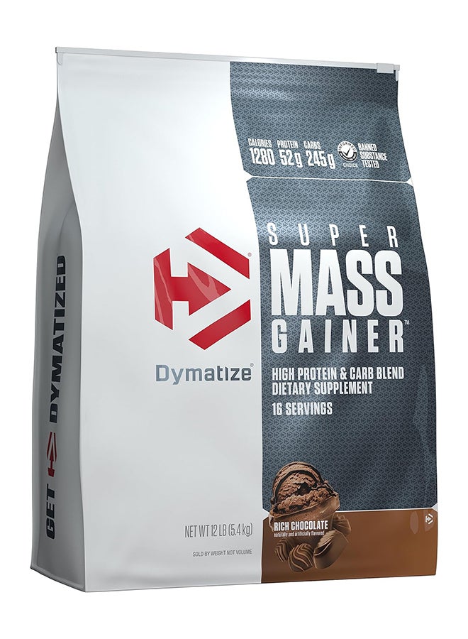 Dymatize - Super Mass Gainer High Protien and Carb Blend Protein Powder Rich Chocolate 12lbs - Image 1