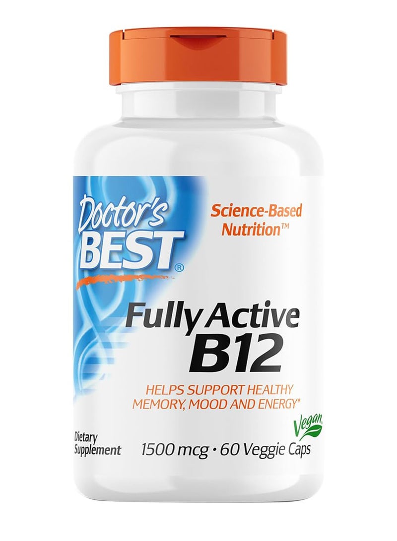 Doctor's BEST Doctor's Best, Fully Active B12, 1500 mcg, 60 Veggie Caps  - Image 1