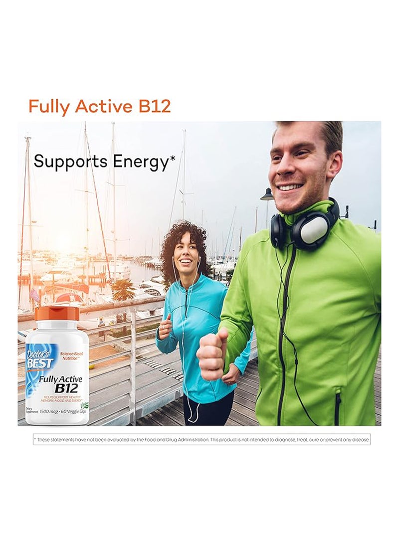 Doctor's BEST Doctor's Best, Fully Active B12, 1500 mcg, 60 Veggie Caps  - Image 5