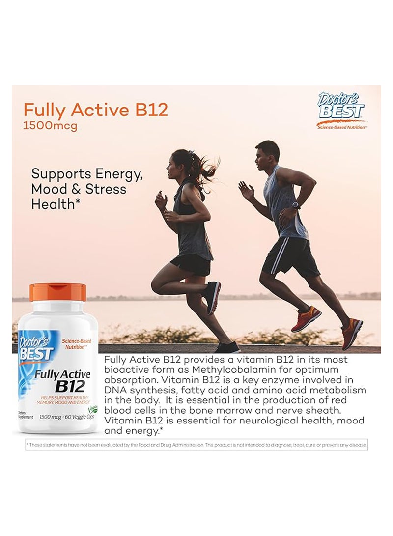 Doctor's BEST Doctor's Best, Fully Active B12, 1500 mcg, 60 Veggie Caps  - Image 4