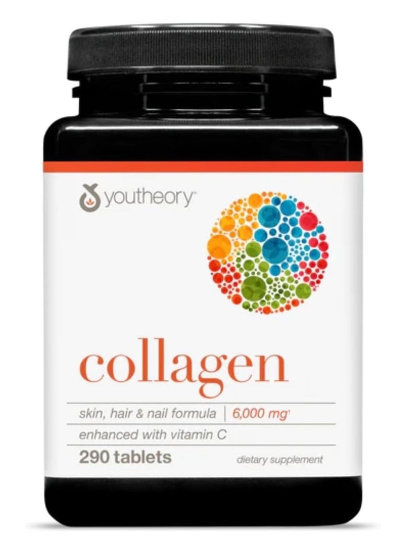 youtheory Collagen With Vitamin C For Hair, Skin And Nails 290 Tablets - Image 1