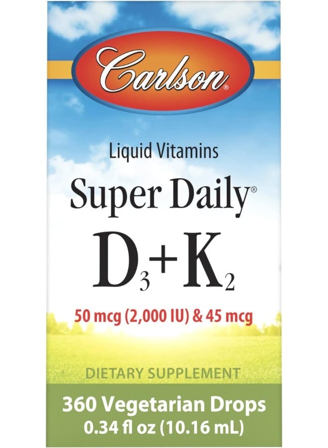 Carlson Super Daily D3 + K2, 50 mcg(2,000 IU) 10.16 ml - Image 5