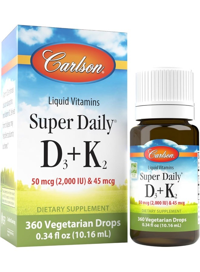 Carlson Super Daily D3 + K2, 50 mcg(2,000 IU) 10.16 ml - Image 1