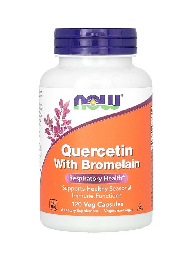 Now Foods Quercetin With Bromelain Dietary Supplement - 120 Capsules - Image 1