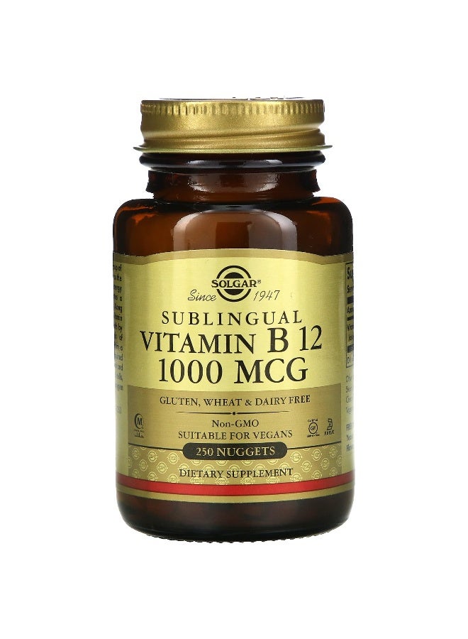 Solgar Sublingual Vitamin B12, 1,000 mcg, 250 Nuggets - Image 1