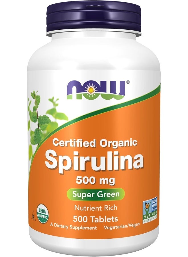 Certified Organic Spirulina 500 Mg 500 Tablets Packaging May Vary