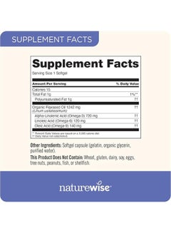 NatureWise Organic Flaxseed Oil Dietary Supplement - Omega 3 for Heart Health - 240 Softgels  - Image 4