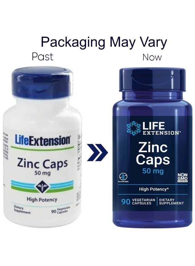 Life Extension Zinc Caps 50mg - 90 Vegetarian Capsules Packaging May Vary - Image 4