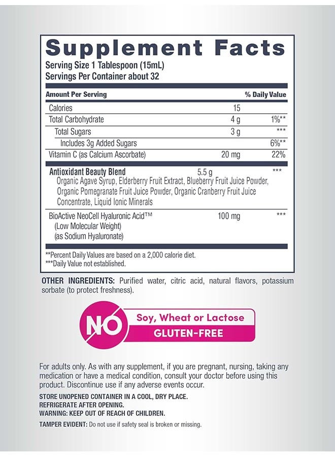 NEOCELL Hyaluronic Acid Blueberry Liquid - 473ml - Image 3