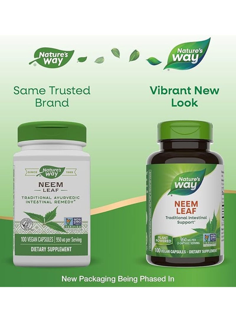 Nature's Way Dietary Supplement  Premium Herbal Neem Leaf 950 Mg - 100 Capsules  - Image 1