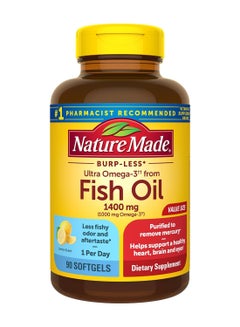 Nature Made Burp-Less Ultra Omega-3++ from Fish Oil 1400mg - 90 Softgels  - Image 1