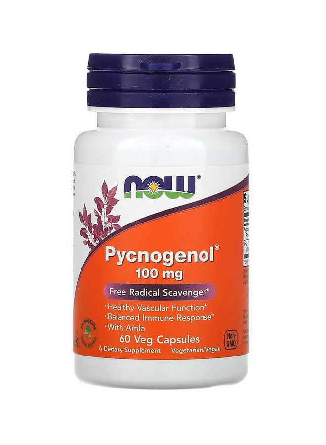 Now Foods Pycnogenol 100 mg Dietary Supplement - 60 Veg Capsules - Image 1