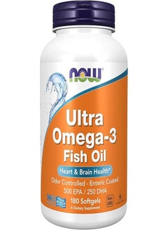 ناو فودز مكمل غذائي ألترا أوميجا 3 بـ  ‎500 EPA / 250 DHA من 180 كبسولة هلامية  - Image 1